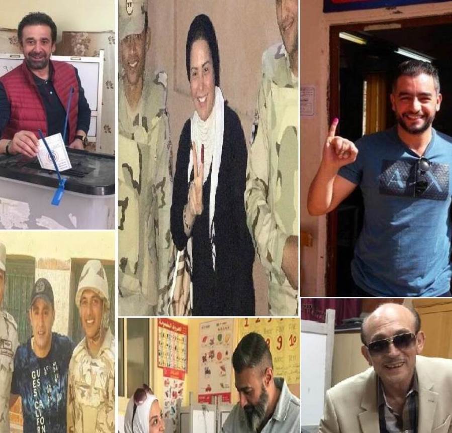 فنانو مصر يدلون بأصواتهم في انتخابات الرئاسة