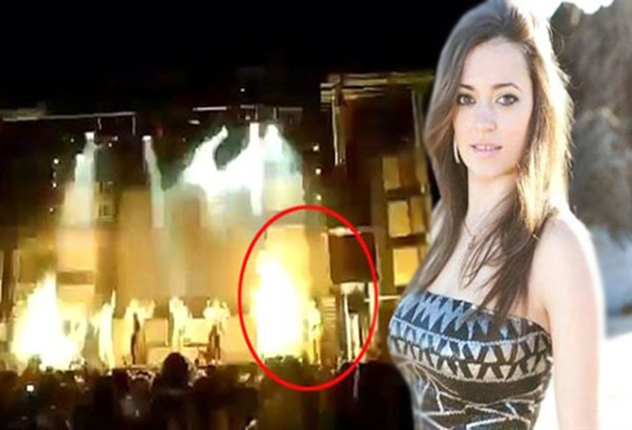 بالفيديو .. الألعاب النارية تقتل مغنية إسبانية على المسرح