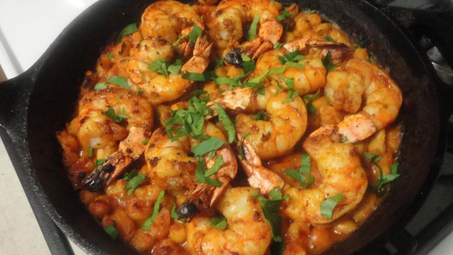 طاجن الريزو بالجمبري