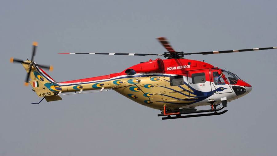 تحطم مروحية اثناء اقلاعها بشكل مفاجئ