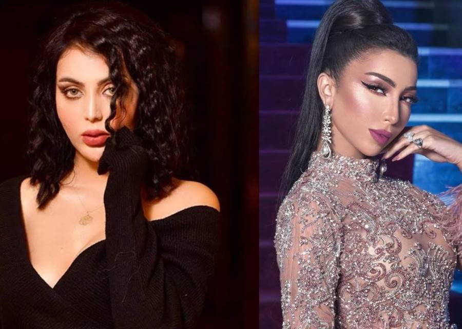 بالمايوه .. دنيا بطمة وشقيقتها  في حمام السباحة