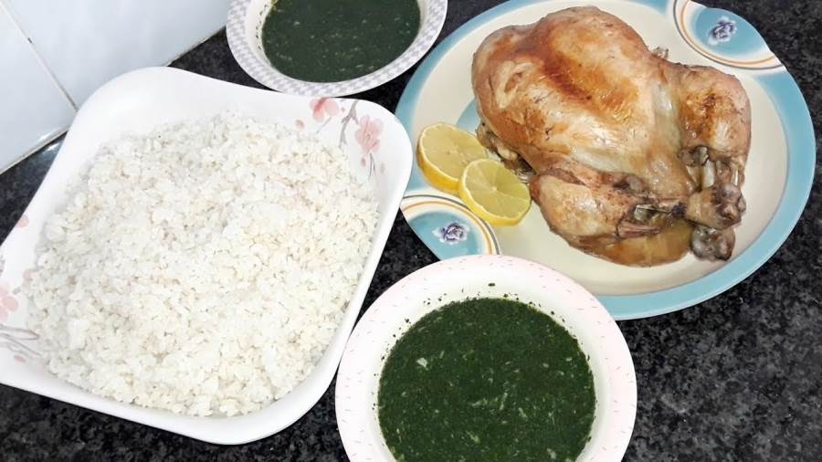 الملوخية الخضراء بالدجاج