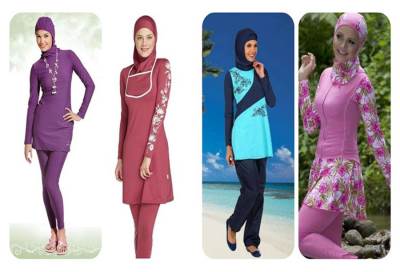 مصمم ازياء تركي يقدم ملابس بحر "إسلامية" للنساء.