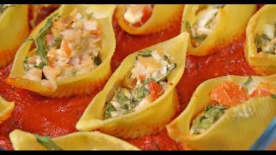 جديد قواقع الباستا بالخضر وصلصة المارينارا