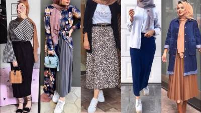 تنورة مزركشة وحجاب أنيق لإطلالة شتوية مذهلة