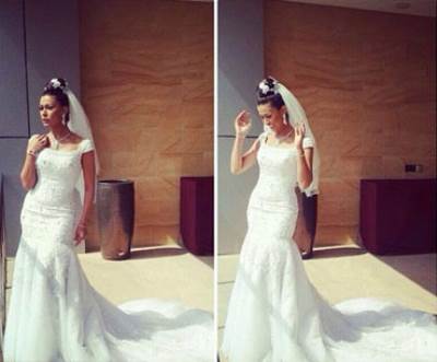 بالصور .. نادين الراسي عروس للمرة الثانية في أجمل فستان أبيض