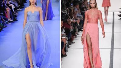  انطلاقة لفساتين السهرة لربيع 2015 بتصميم إيلي صعب