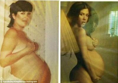 كورتني كارداشيان تقارن بين عريها خلال حملها .. وعري والدتها في الوضع نفسه