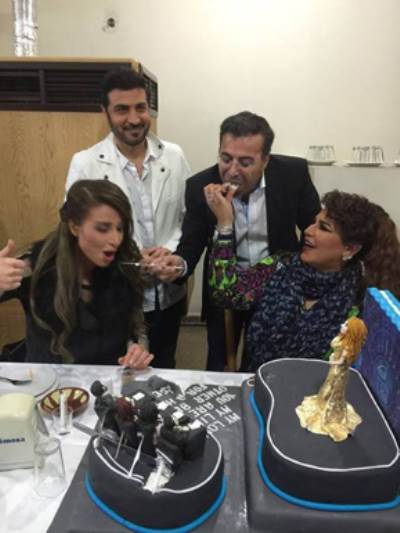 صور أحلام وماجد المهندس يشاركان أنابيلا هلال وزوجها في عيد زواجهما