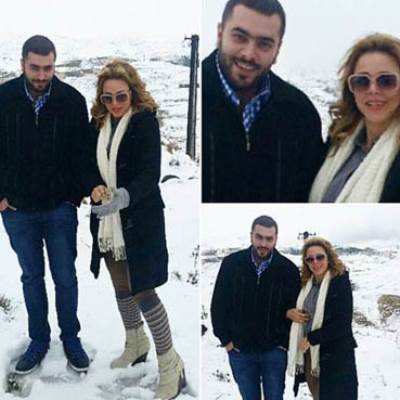  شاهد سوزان نجم الدين في نزهة ثلجية مع حبيبها المنتصر !