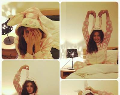 صورة أمل بوشوشة تشبه الأرنب قبل النوم فما القصة؟