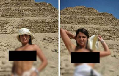  بالصور.. تصوير فيلم إباحي في "الأهرامات وأبوالهول"