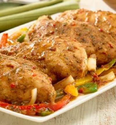 دجاج بالثوم والبارميزان