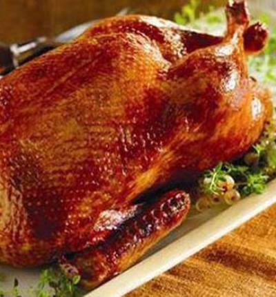 البط المشوي بالبرتقال والكرفس