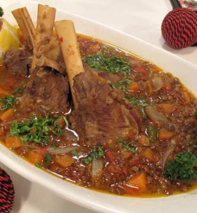 موزات الغنم مع الفليفله 