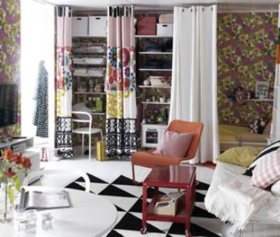 أفكار للاستفادة من الستائر في الشقق الصغيرة