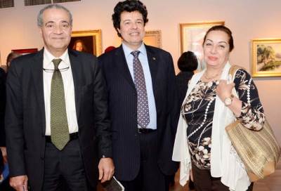 "على مصيلحى" و"غادة والى" فى معرض "رسائل" للفنان "فريد فاضل"