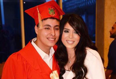 بالصور .. دينا تحتفل بتخرج ابنها "علي" بطريقتها الخاصة