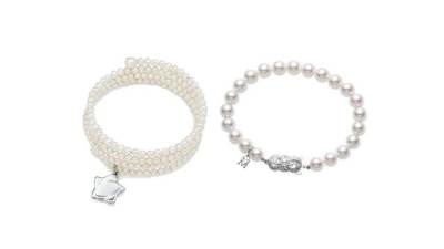 أساور مرصعة باللؤلؤ الأبيض من أشهر دور المجوهرات العالمية