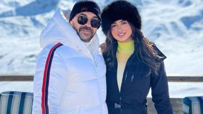 طارق العريان يحتفل بيوم ميلاد نيكول سعفان وسط الثلوج