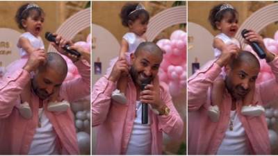  ابنة أحمد سعد تغني مع والدها في عيد ميلادها الأول (فيديو)