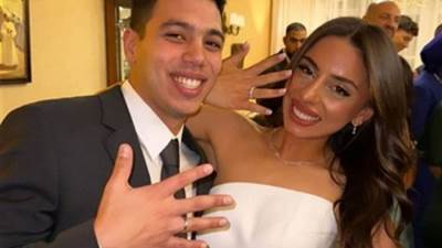 خطوبة حفيد عادل إمام على مدربة لياقة بدنية.. صور