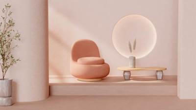  اللون الخوخي هو لون الديكور للعام الجديد 2024