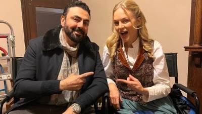 الفنان محمد كريم وهيذر جراهام من كواليس تصوير فيلم The Gunslingers