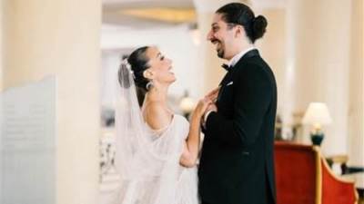  الصور الرسمية الأولى من حفل زفاف مريم الخشت وأحمد أباظة